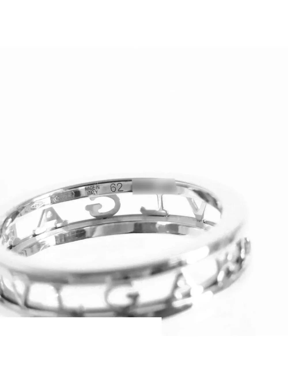Bvlgari B.Zero1 Ring White Gold 18K Band Open Work Logo No